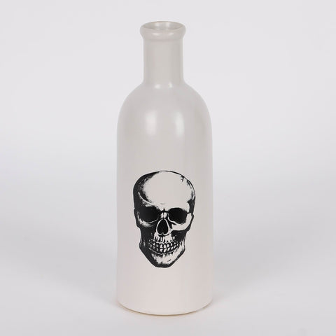8IN HALLOWEEN SKULL CERAMIC VASE