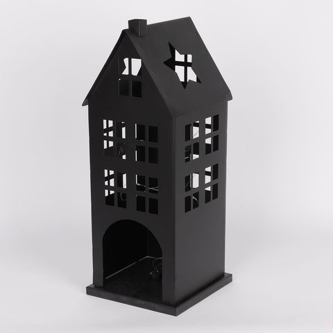 16IN HALLOWEEN METAL HOUSE W/LITE