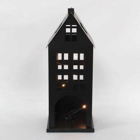 16IN HALLOWEEN METAL HOUSE W/LITE