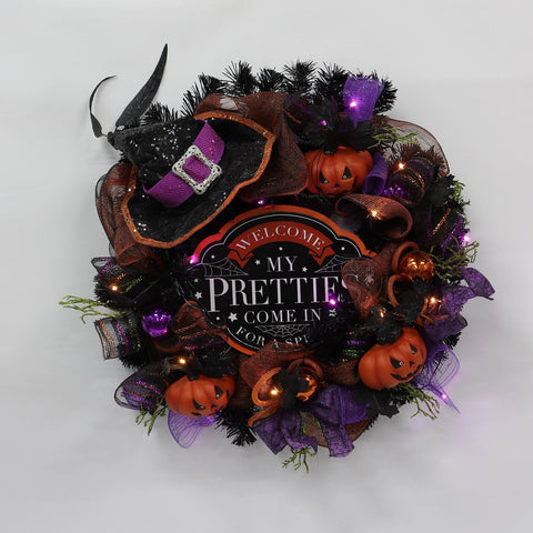 22IN HALLOWEEN HAT WREATH