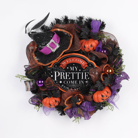 22IN HALLOWEEN HAT WREATH