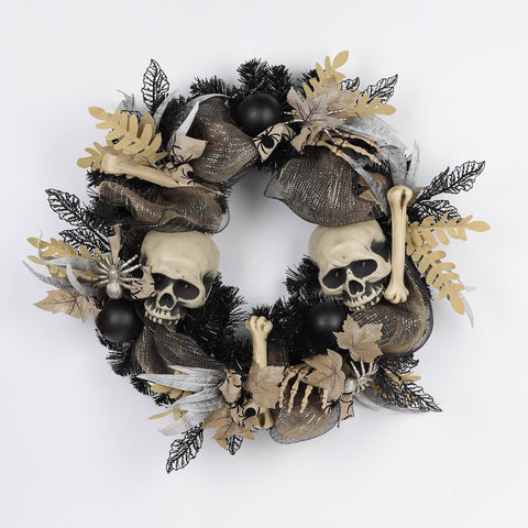 22IN HALLOWEEN SKULL WREATH