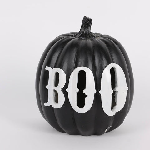 8IN HALLOWEEN BOO PUMPKIN W/LITE