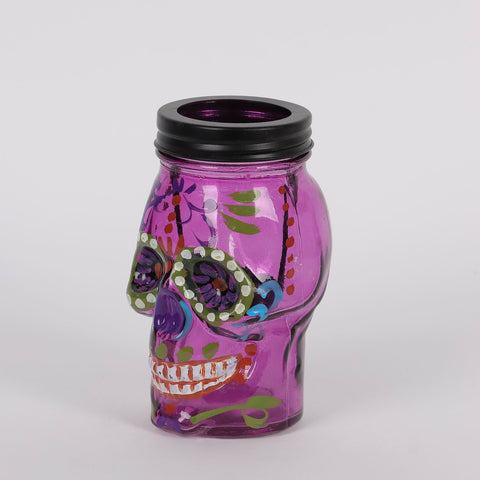 6IN HALLOWEEN SKULL TEALIGHT HOLDER