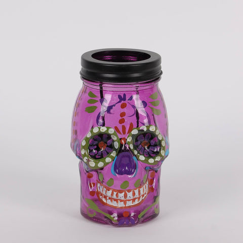 6IN HALLOWEEN SKULL TEALIGHT HOLDER