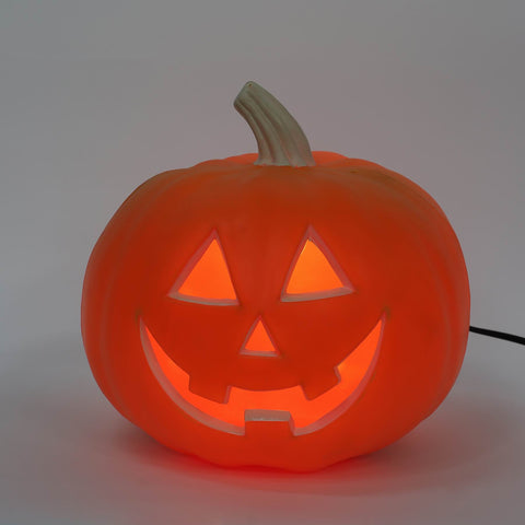 9IN HALLOWEEN  PLASTIC PUMPKIIN W/LITE