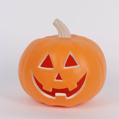 9IN HALLOWEEN  PLASTIC PUMPKIIN W/LITE