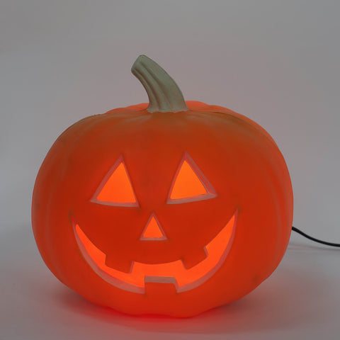 9IN HALLOWEEN  PLASTIC PUMPKIIN W/LITE