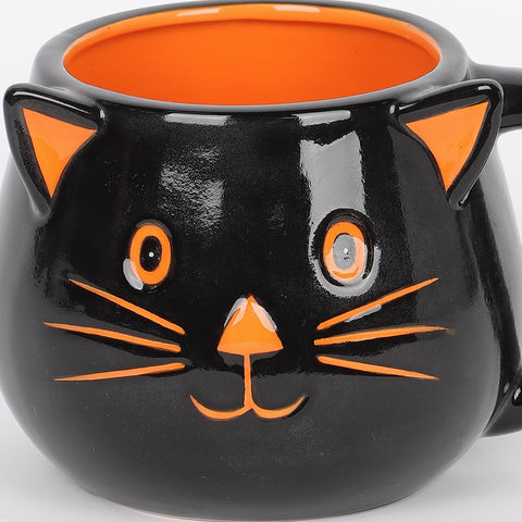 4.5IN HALLOWEEN CAT MUG