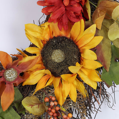 22IN FALL FLORAL WREATH