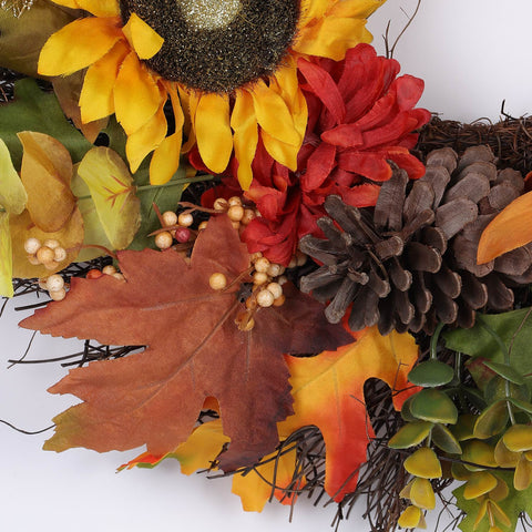 22IN FALL FLORAL WREATH