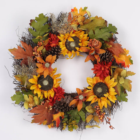 22IN FALL FLORAL WREATH