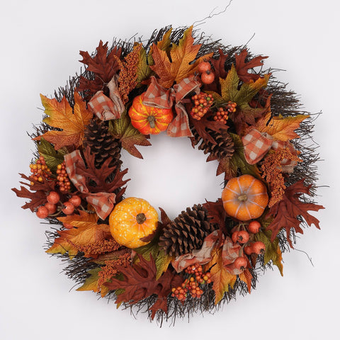 22IN FALL FLORAL WREATH
