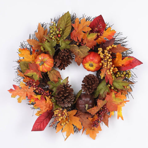 22IN FALL FLORAL WREATH