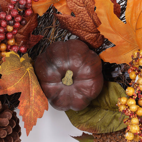 22IN FALL FLORAL WREATH