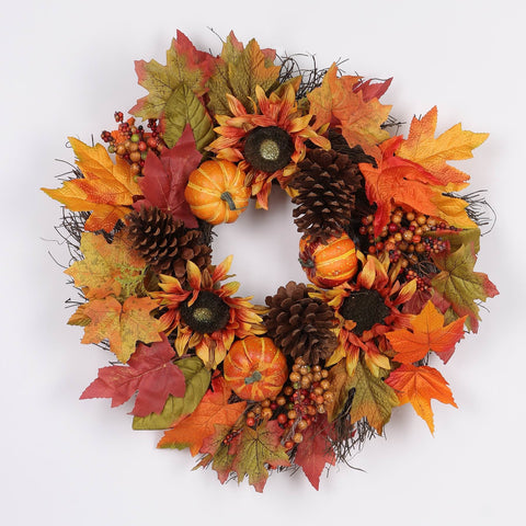 22IN FALL FLORAL WREATH