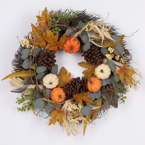 22IN FALL FLORAL WREATH