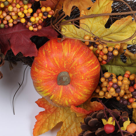 22IN FALL FLORAL WREATH