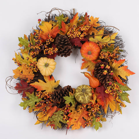22IN FALL FLORAL WREATH