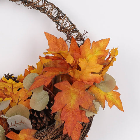 22IN FALL FLORAL BASKET WALL HANGER