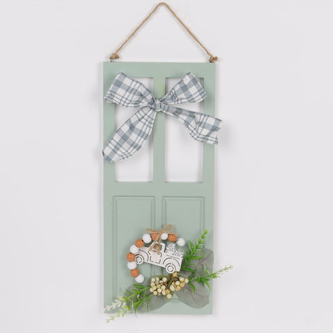 13.5IN FALL GREEN DOOR HANGER DECOR