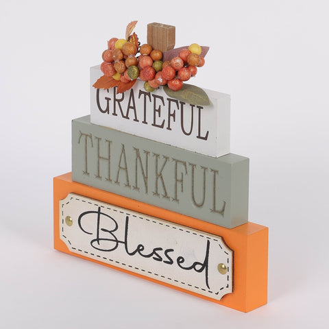 8IN FALL GREATFUL THANKFUL BLESSED DÉCOR