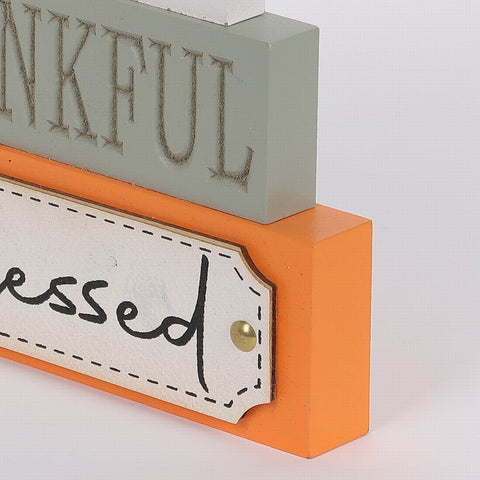 8IN FALL GREATFUL THANKFUL BLESSED DÉCOR