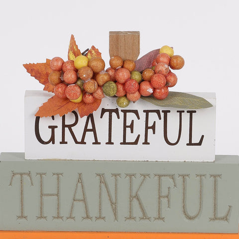 8IN FALL GREATFUL THANKFUL BLESSED DÉCOR