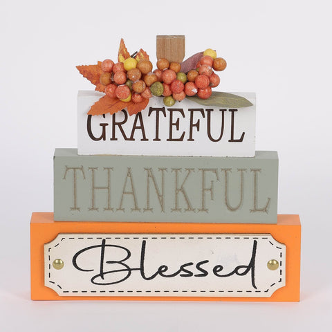 8IN FALL GREATFUL THANKFUL BLESSED DÉCOR