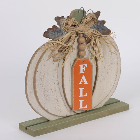 9IN FALL PUMPKIN W/FALL SIGN DÉCOR