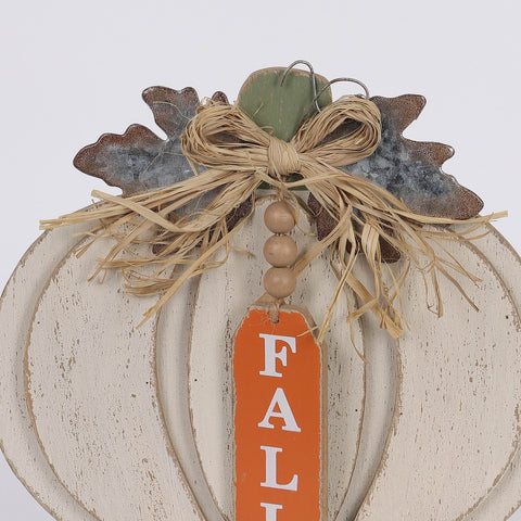 9IN FALL PUMPKIN W/FALL SIGN DÉCOR