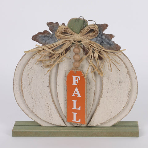 9IN FALL PUMPKIN W/FALL SIGN DÉCOR