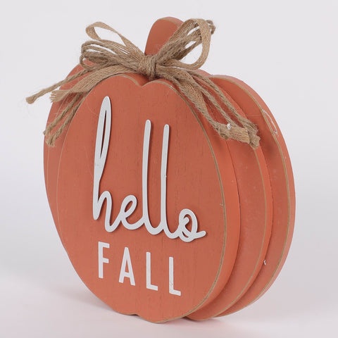 9.75IN FALL PUMPKIN HELLO FALL DECOR