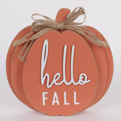 9.75IN FALL PUMPKIN HELLO FALL DECOR