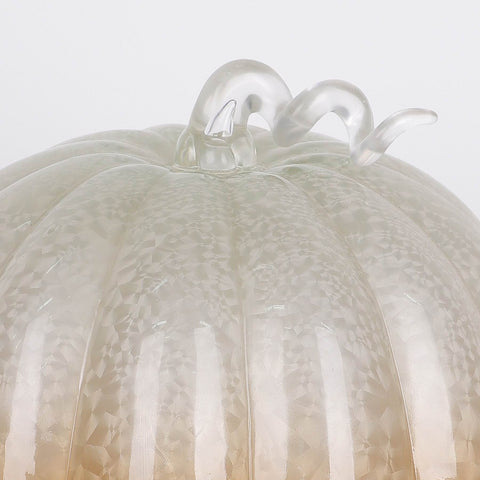 11IN FALL GLASS PUMPKIN W/LED LIGHT