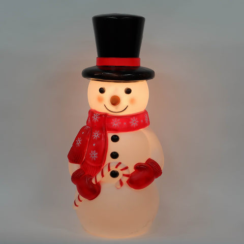 32In Christmas Lighted Snowman W/Candy Cane Décor