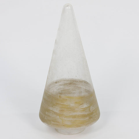 14.5In Christmas Glass Cone Décor