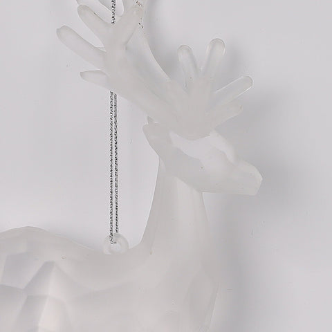 3.5X6X1.25In Matt White Reindeer Ornament
