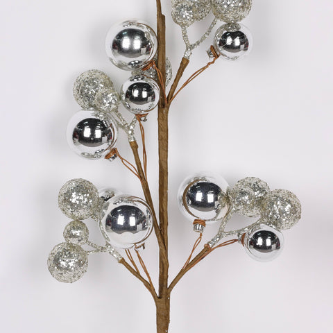 Christmas 24‘’ Silver Berries Pick