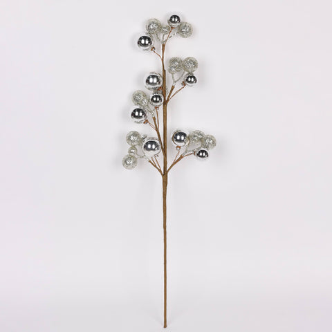 Christmas 24‘’ Silver Berries Pick