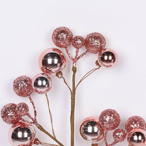 Christmas 24‘’ Rose Gold Berries Pick