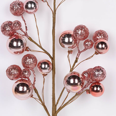Christmas 24‘’ Rose Gold Berries Pick