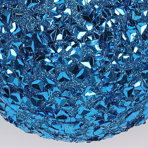 Christmas 4In Blue Glittered Ornament