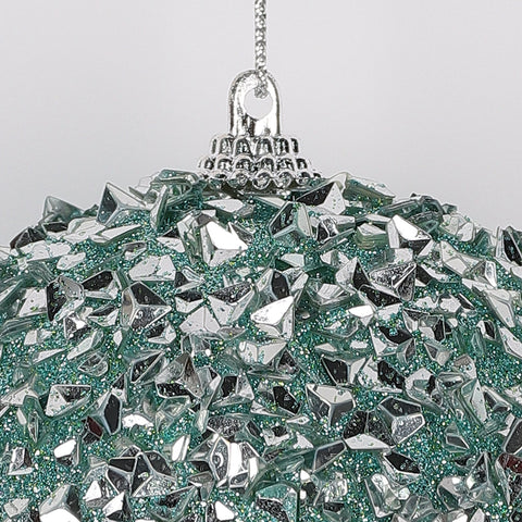 Christmas 4In Green Glittered Ornament