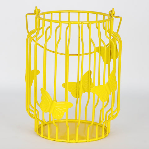 6.5*6.5*13''Yellow Metal Hanging Basket Décor
