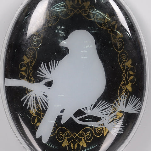 3.5*5'' Bird Scene Glass Ornamnet