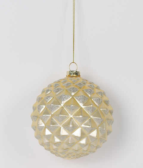 Lot de 2 boules en verre doré 4 x 4 x 4,25 po H