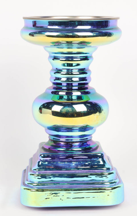 5.125''X5.125''X9'' Petrol Glass Table Décor