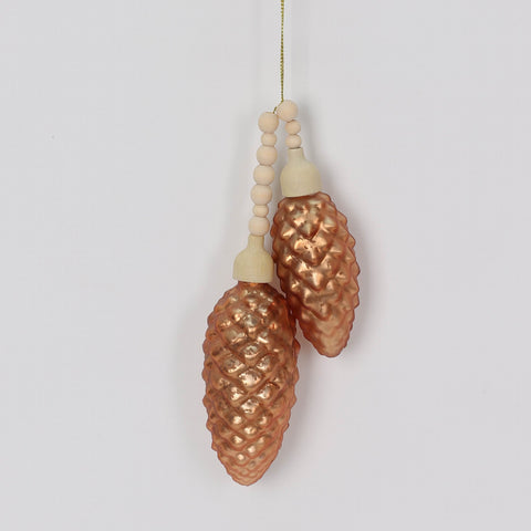 11.5*1.75In Copper Pinecones Ornament
