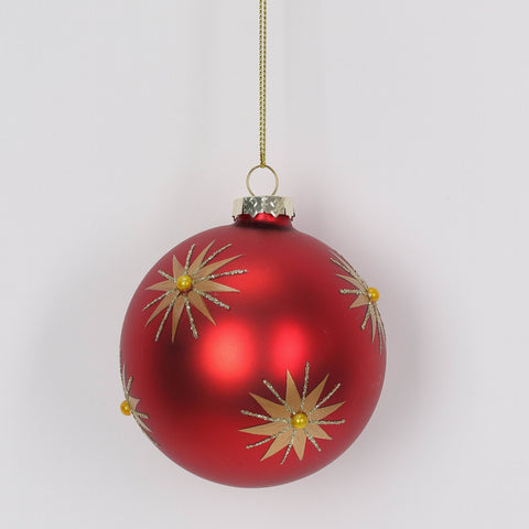 5''H Red W/Gold Stars Ornament